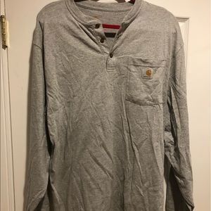 Carhartt long sleeve tshirt three button large L